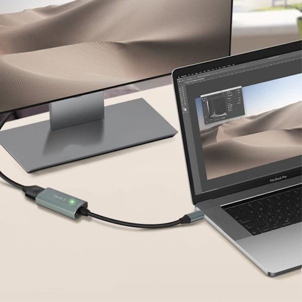 USB C til HDMI video- og lydadapter Full HD 4K 30Hz LinQ Grå