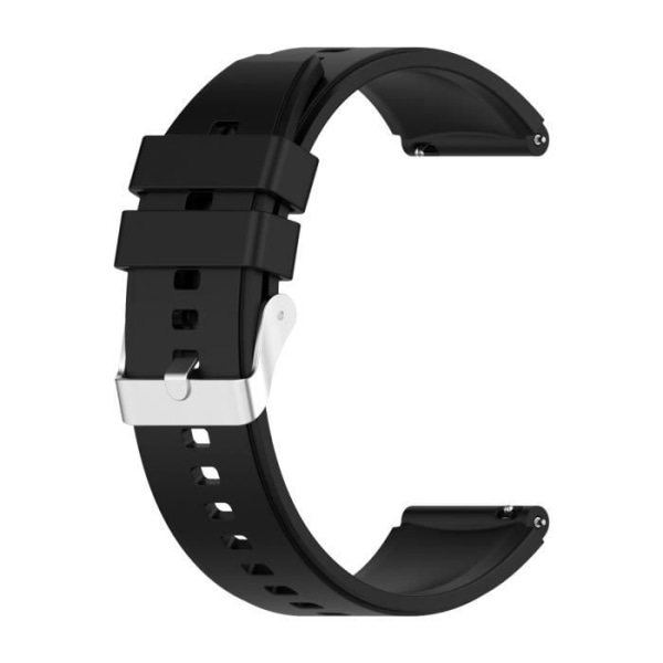 Rem til Huawei Watch GT Runner Forstærket Silikone Sort Sølv Spænde - AVIZAR - 22mm - Voksen - Blandet Svart