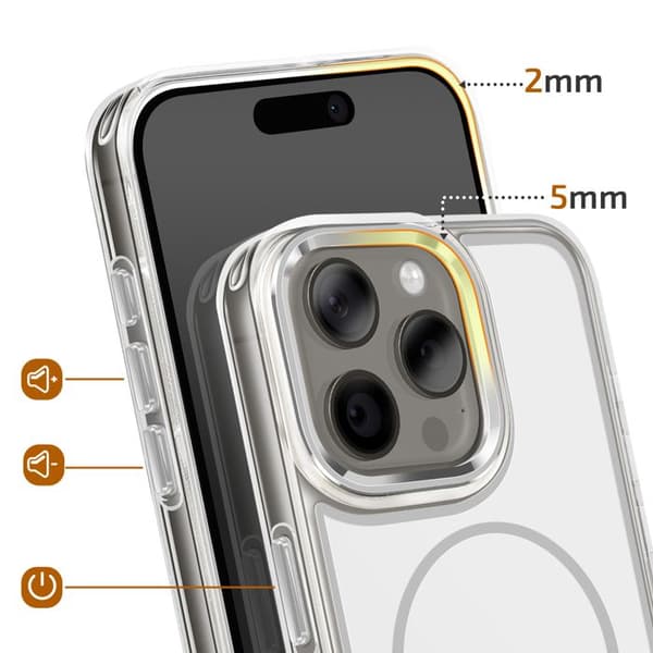 MagSafe-skal för iPhone 15 Pro Max Förstärkt Hybriddesign Vit Vit