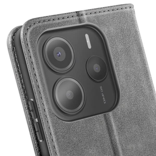 Plånboksfodral - Xiaomi - Redmi Note 14 5G - Grå - Videostöd - Magnetisk flik Grå