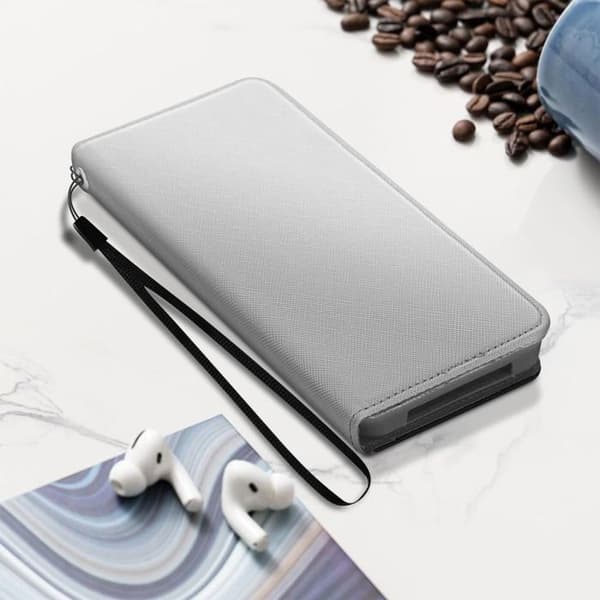 Universal XL Smartphone Wallet Case Fancy Style Sølv Pengar