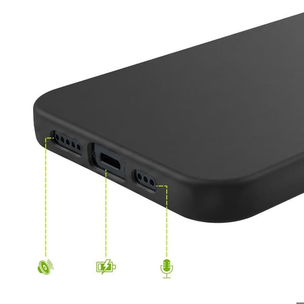 Silicone Cover til iPhone 13 med Diskret og Stødabsorberende Beskyttelse Mayaxess Sort Svart
