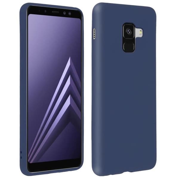 Coque - Forcell - Galaxy A8 - Soft Touch - Silikoni Geeli - Pehmeä - Sininen yö Midnattsblå