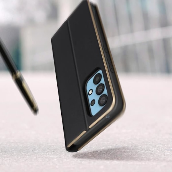 Samsung Galaxy A53 5G Fodral Korthållare Videostöd Forcell Luna Book Guld Svart Svart