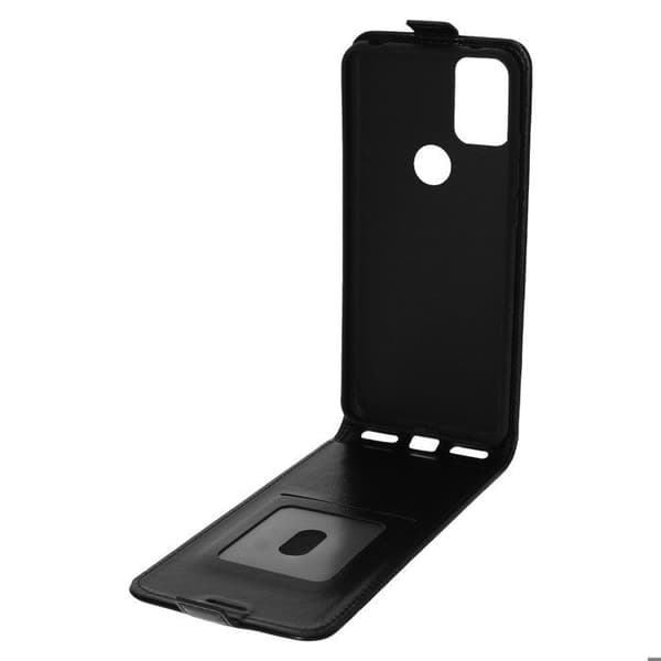 Alcatel 3X Vertical Flip Case Kortholder Glat effekt Sort Svart