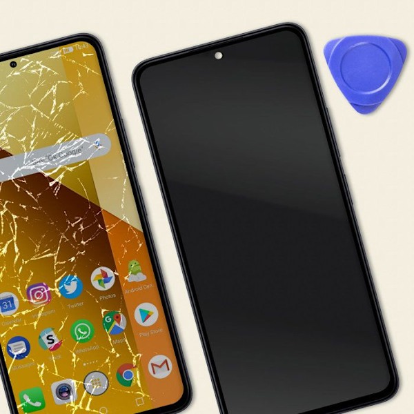 LCD-skärm för Xiaomi Redmi Note 13 5G Beröringsskärmsglas och Relife Chassi Svart Svart