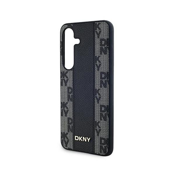 DKNY Checkered Leather Mono Pattern MagSafe - Suojakuori Samsung Galaxy S24+:lle (musta)