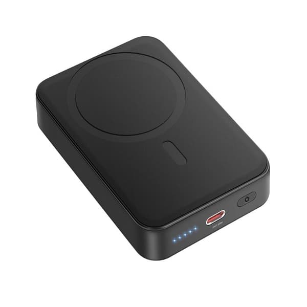 Powerbank - MAX EXCELL - 10000mAh - MagSafe - USB-C 20W - Stöder flexibel Svart Svart