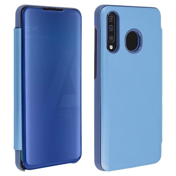 Smartphonefodral - AVIZAR - Samsung Galaxy A50 - Spegeletui - Genomskinlig lucka - Halvstyv skal Blå