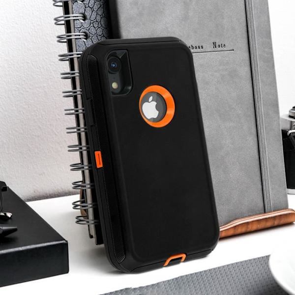 iPhone XR - Kova Suoja - Monikerroksinen - Iskunkestävä - Musta/Oranssi - Ultra-kestävä Svart/Orange