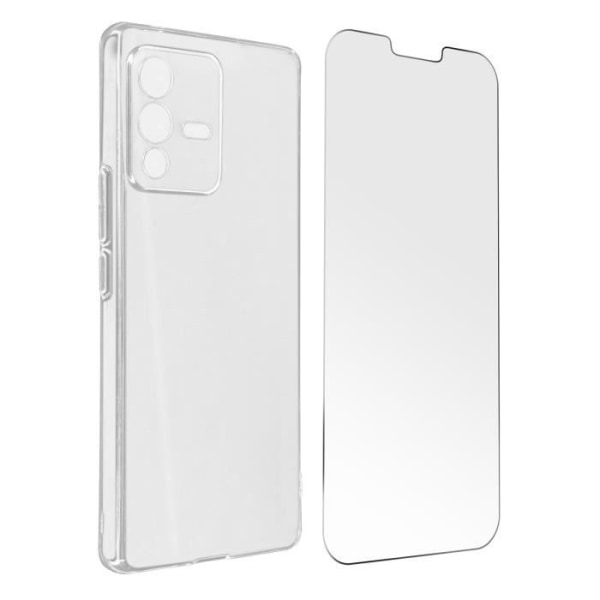 Vivo V23 Pro Case Pehmeä silikonikarkaistu lasikalvo 9H läpinäkyvä Vit