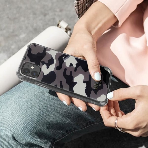 Guess Grey Camouflage iPhone 11-fodral med handledsrem Grå