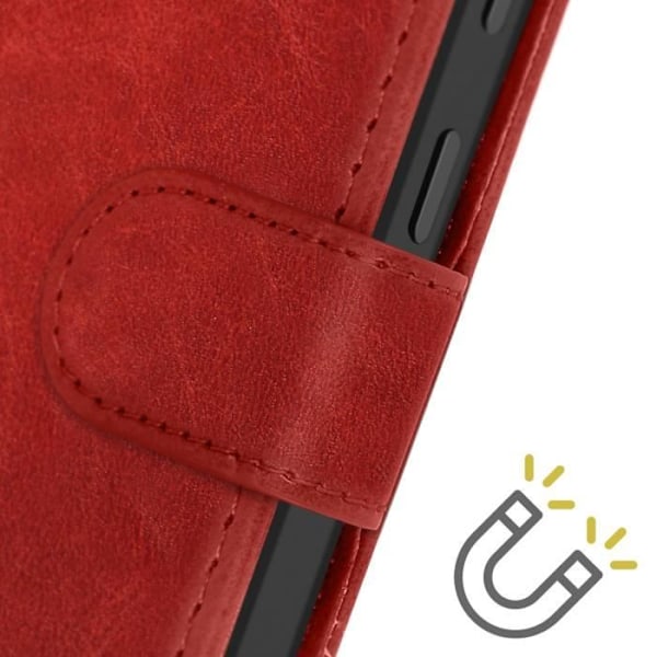 Fodral till Samsung Galaxy A55 Handledsrem Flip Plånboksställ Röd Röd