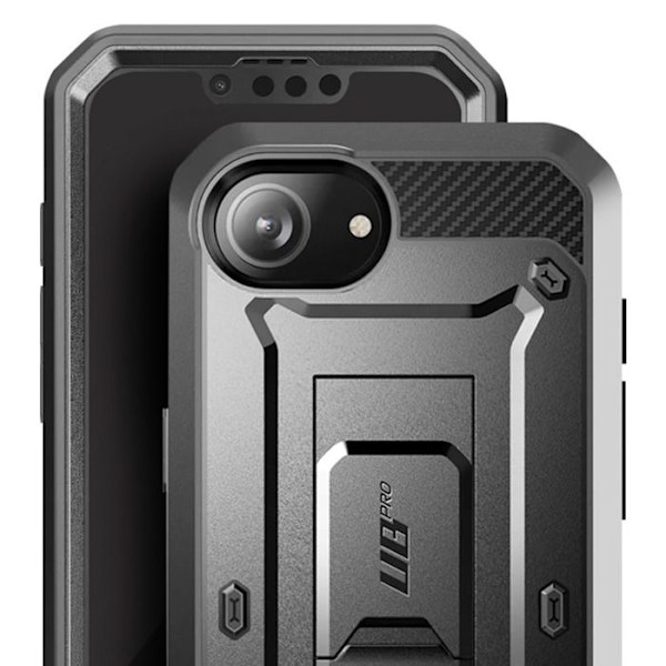 Kokonaiskuori iPhone 16:lle Iskunvaimennus Jalusta Tuki Supcase Musta Svart