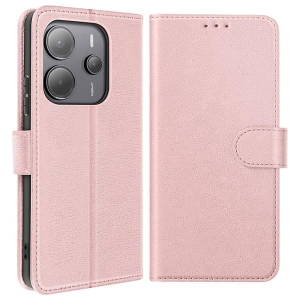 Smartphonefodral - Xiaomi - Redmi Note 14 4G - Plånbok - Roséguld - Videostöd Rosa