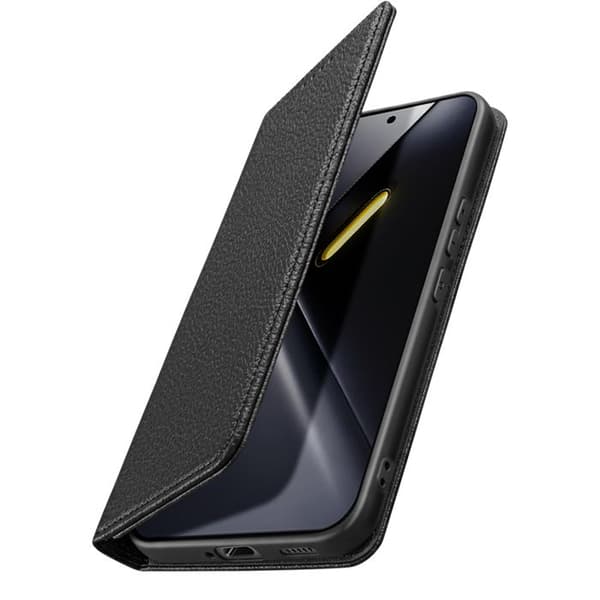 Pungetui til Poco X8 Pro Max Litchi Tekstur med RFID Blokering Sort Svart