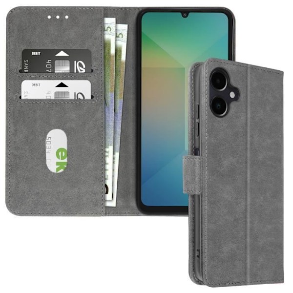 Taske til Samsung Galaxy A06 - AVIZAR - Chesterfield - Pung og videoholder - Grå Grå