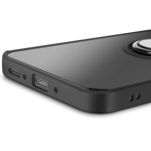 Coque Ring - AVIZAR - Samsung Galaxy A56 - Stødabsorberende - Translucent Bagpanel - Magnetisk Ring Svart