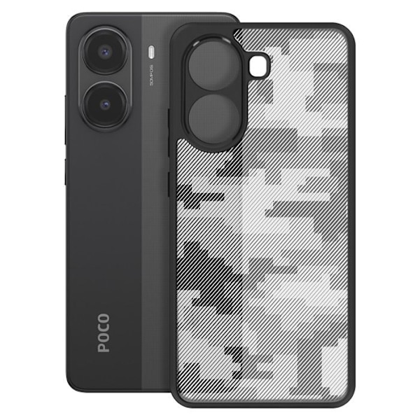 Chock-skyddande skal för Xiaomi Poco X7 Pro Grå Rutig Kamoufleringsmönster Grå