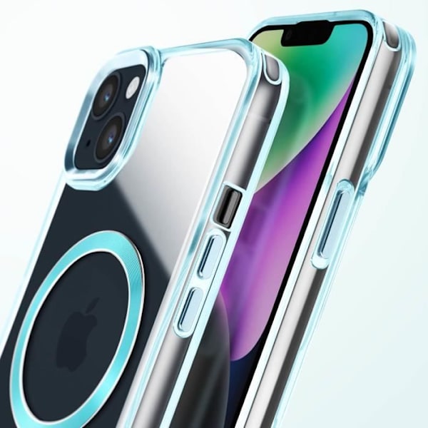 MagSafe-skal för iPhone 14 och 13 Bakre Kristallfärg Blå Blå