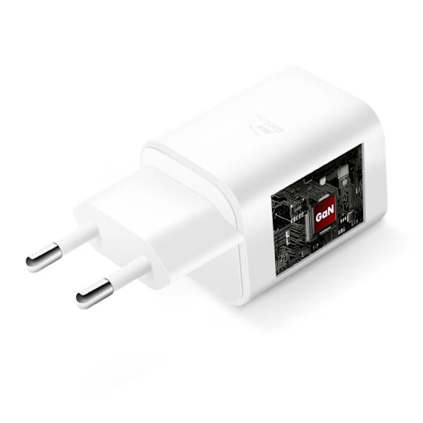 USB C GaN Sektorladdare 45W + USB 18W Snabbladdning Kompakt design Swissten Vit Vit