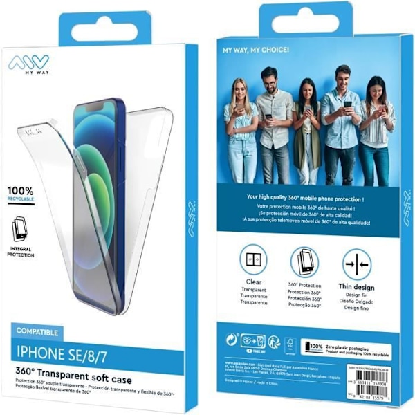 MYWAY 360 TRANSPARENT APPLE IPHONE SE/8/7 TASKER