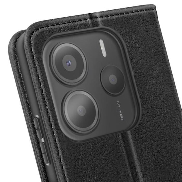 Etui til Xiaomi Redmi Note 14 5G Klap Wallet og Video Støtte Sort Svart