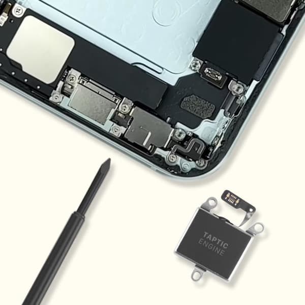 Erstatningsvibrator til Apple iPhone 15 - AVIZAR - Sort - Integreret forbindelseskabel - Vægt: 10 g Svart