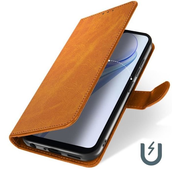 Fodral till Blackview Wave 6C - AVIZAR - Handledsrem Flip Wallet Support - Brun - Halvstyv - Smidig kastanj