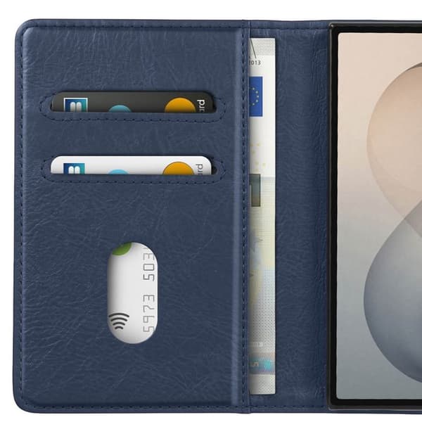 Klapetui til Galaxy Z Fold 8 Serie Chesterfield Effekt Læder Tekstur Blå nat Blå