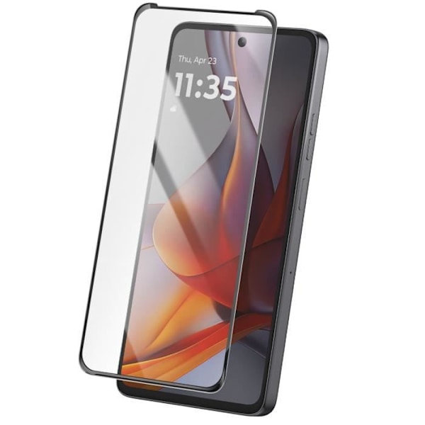 Temperet glas til Motorola Moto G75, ridsefrit, holdbart, sort Svart