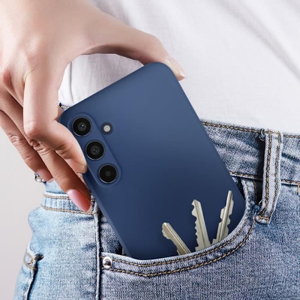Etui til Samsung Galaxy A55 Semi-stiv Soft-touch Anti-fingeraftryk Blå
