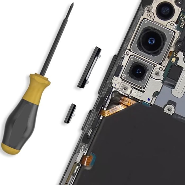 Strøm- og lydstyrkeknap til Samsung Galaxy S22 og S22 Plus Sort Svart