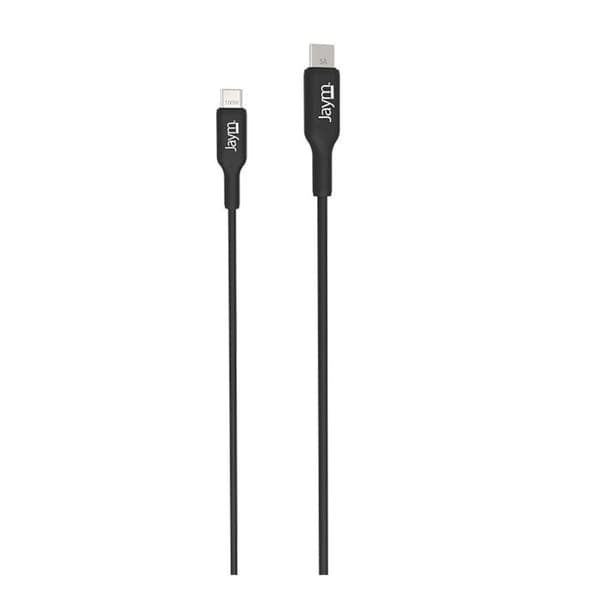 USB-C Kabel - JAYM - PD 3.0 - 100W - Opladning og Synkronisering - 1m Sort Svart
