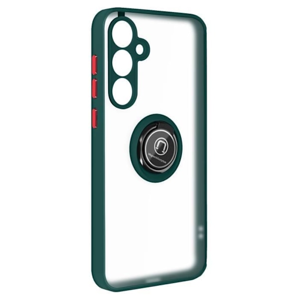 Taske til Samsung Galaxy A35 - AVIZAR - Metal Ring Stand Funktion - Mørkegrøn Grön