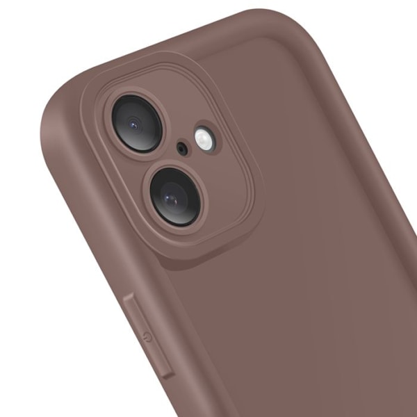 Coque til iPhone 16 Silikone Soft Touch Hævede Kanter Brun kastanj