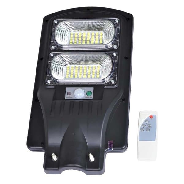 Udendørs lampe - AVIZAR - 100W - Integreret solpanel - Skumringssensor - Bevægelsessensor Svart