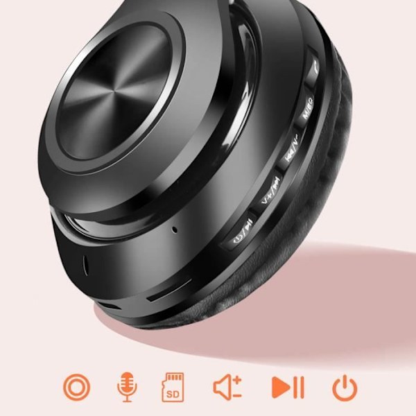 Inkax Musta Bluetooth-kuulokkeet mikrofonilla ja säätönäppäimillä Svart
