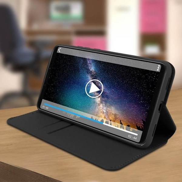 Housse - AVIZAR - Xiaomi Mi Max 3 - Fodral Folio Plånbok - Ekoskinn - Svart Svart
