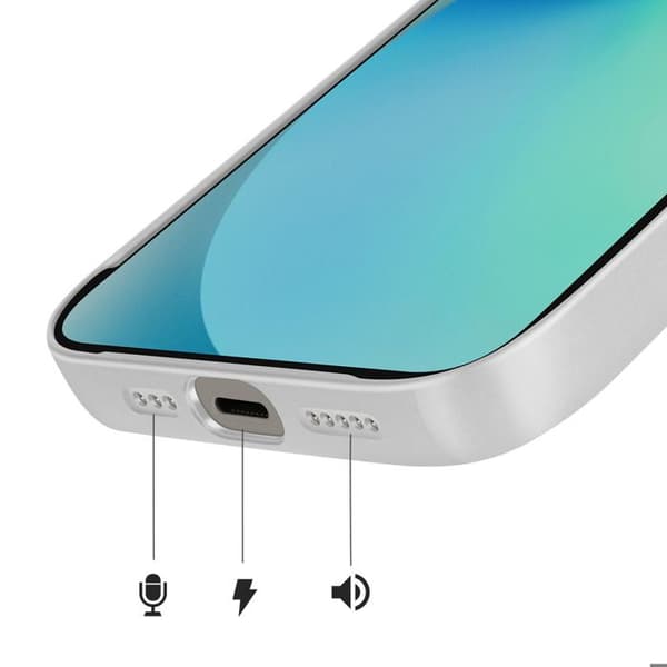 iPhone 13 Cover Kompatibel med MagSafe AG Glas Mate Sølv Finish Grå