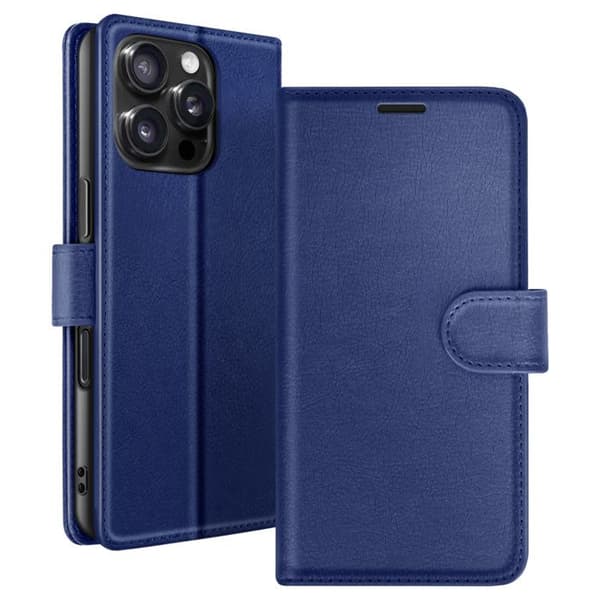 Plånboksfodral för iPhone 16 Pro Max med Stöd och Magnetisk Flik Zanaé Mörkblå Blå