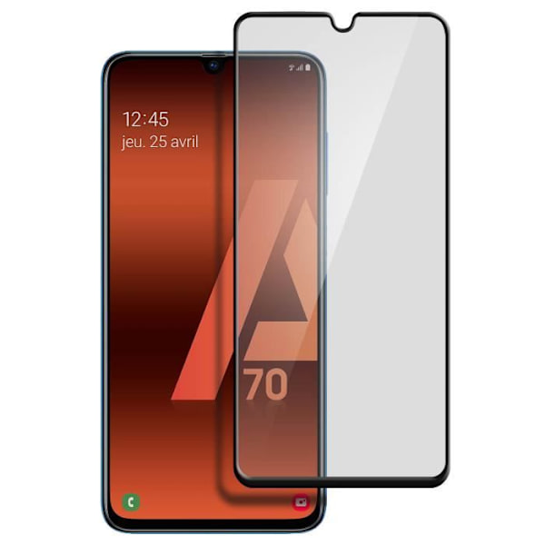 Skydd film - AVIZAR - Galaxy A70 - Härdat glas - Anti-spår - 9H Svart