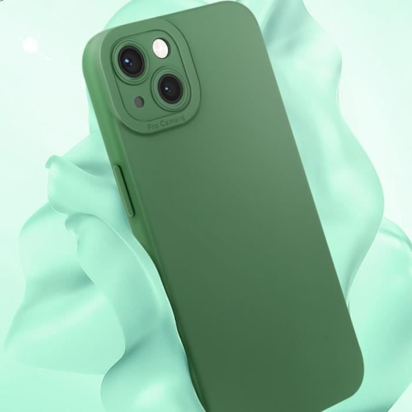 Skal till iPhone 13 - AVIZAR - Matt silikon - Förstärkt kameraskydd - Grön Grön