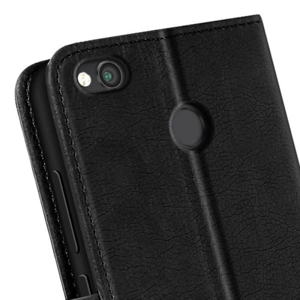 Etui til Xiaomi Redmi 4X Klap Plånbok og Videostand Sort Svart