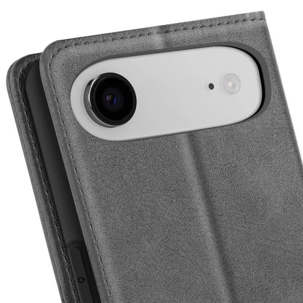 Plånboksfodral - AVIZAR - iPhone Air - Syntetläder Grå - Stödfunktion - Kortfack Grå