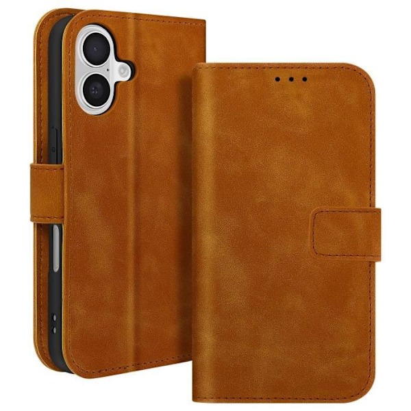 Fodral för iPhone 16 Plus Wallet Flip Video Support Brun kastanj