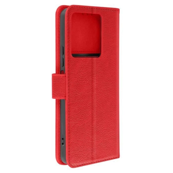 Kotelo Xiaomi Redmi Note 13 5G:lle - AVIZAR - Chesterfield - Lompakko- ja videotuki - punainen Röd