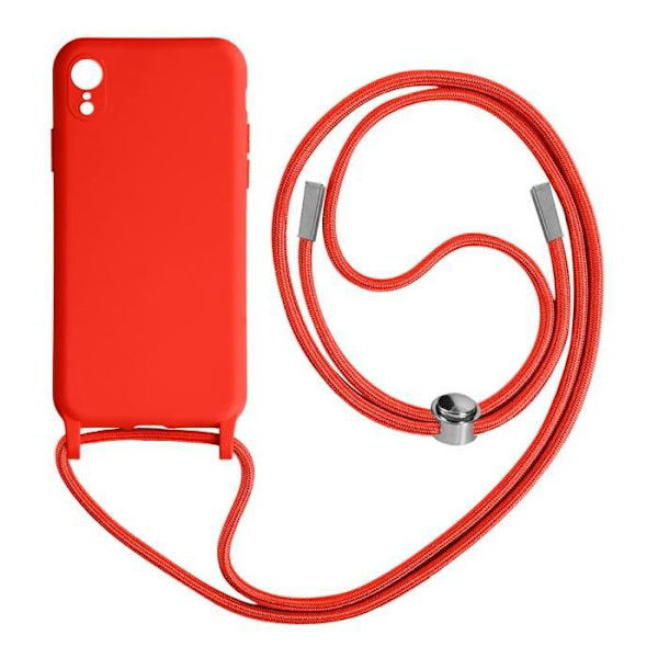 Apple iPhone XR puolijäykkä kaulanauha kaulahihnalla 80cm punainen Röd