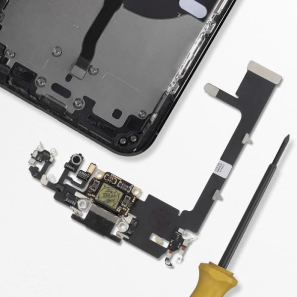 Lightning Opladerconnector - AVIZAR - iPhone 11 Pro - Sort - Inkluderer Mikrofon - Reparerer Opladningsproblemer Svart