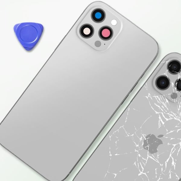 Chassi iPhone 12 Pro Max - AVIZAR - Silver - Bakre glasbyte - Hållbar - Pålitlig Grå